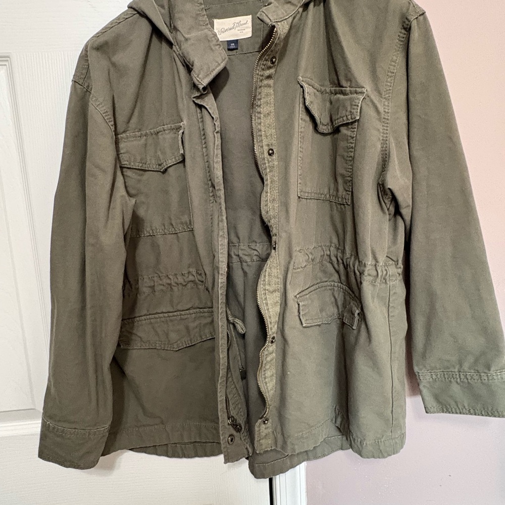 Wom Olive Green Hooded Jacket